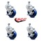 Service Caster 4 Inch Solid Polyurethane Swivel 3/8 Inch Threaded Stem Caster Set with Brake SCC-TS20S414-SPUS-TLB-381615-4 - alternate 3